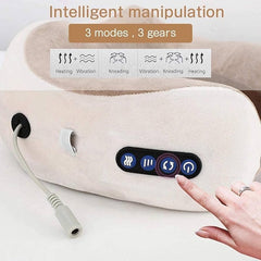 Portable Electric Neck Massager | Vibration Massage Pillow for Pain Relief | Travel-Friendly | Heat & Multi-Speed Modes