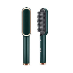 Hair Straightener Brush Curling Comb 2 In 1 Hair Hot Comb Anti-Scald Hair Straightener Brush For Girls Electric Heated Hair Styler Tool, Travel, Professional Salon at Home