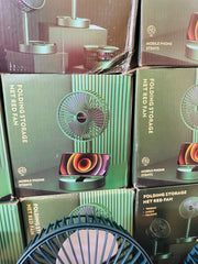 Electric Fan Mini Foldable Telescopic Fan Low Noise Portable Folding Telescopic Small Desktop Fan High Battery Life USB Rechargeable Floor Fan For Student Dormitory Home Outdoor Camping Office