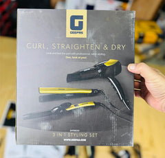 3-in-1 Hair Dryer Curler & Straightener Combo Set Styling Kit 86055