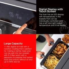 Geepas Dual Cook 11L Digital Air Fryer-37532